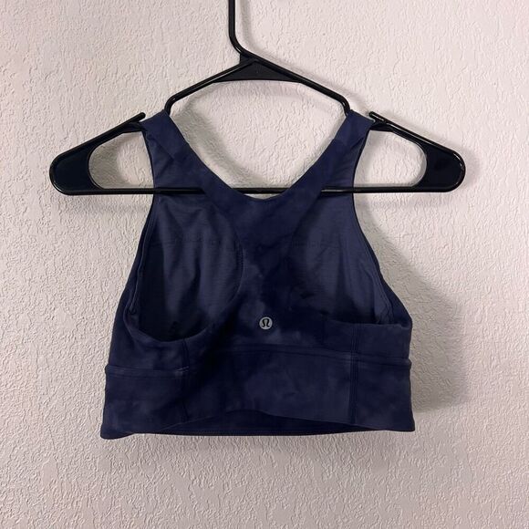 Lululemon Blue Tie Dye High Neckline Racerback Sports Bra - Picture 2 of 5
